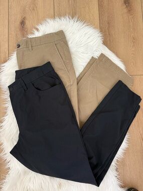 all in motion Black Pants and Tan Slim Chino Pants Duo - Size 30x32